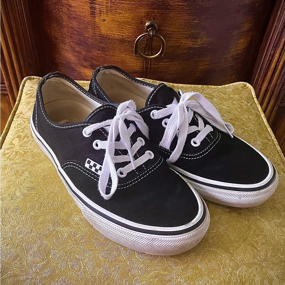 Vans Black and White Athletic Shoes 7.5